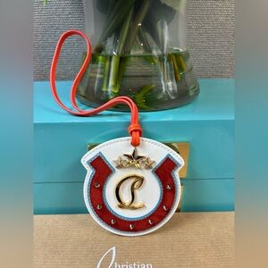Christian Louboutin Giddy White Rodeo Bag Charm NWT Authentic - Retail $395